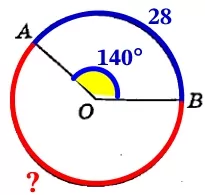 На окружности с центром О отмечены точки А и В так, что ∠АОВ = 140°. На окружности с центром О отмечены точки А и В так, что ∠АОВ = 140°.