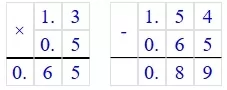 Решение №1472 Вычислите: 1,54 – 0,5·1,3