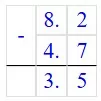 Найдите значение выражения 4,7 − 8,2.
