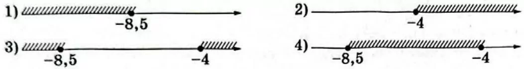 Решение №5875 Укажите решение системы неравенств {0,5-x≤9, x+2≤-2.