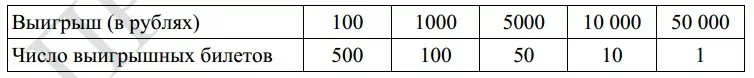 Организаторы лотереи выпустили 10 000 билетов. Организаторы лотереи выпустили 10 000 билетов.