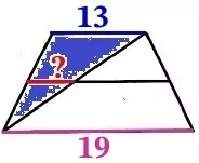 Основания трапеции равны 13 и 19. Основания трапеции равны 13 и 19.